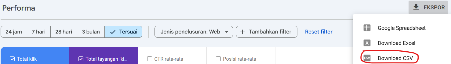 Download csv