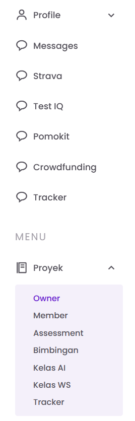 Menu Owner di sidebar